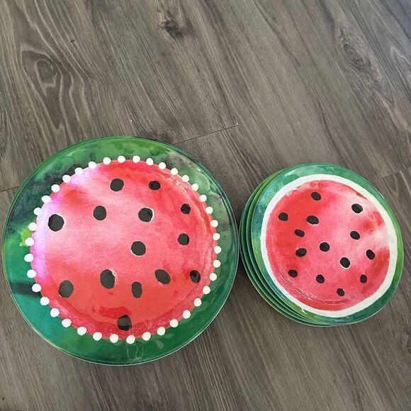 Watermelon set of 8 plates - Picture 2 of 4